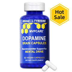 Mvpcare Dopamine Brain Power Cápsulas - suplemento de L-tirosina de 650 mg