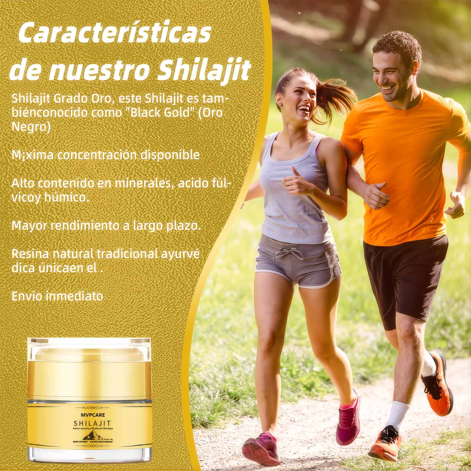 Resina De Shilajit Natural Pura Sol Dorado Orgánica Del Himalaya 30ml