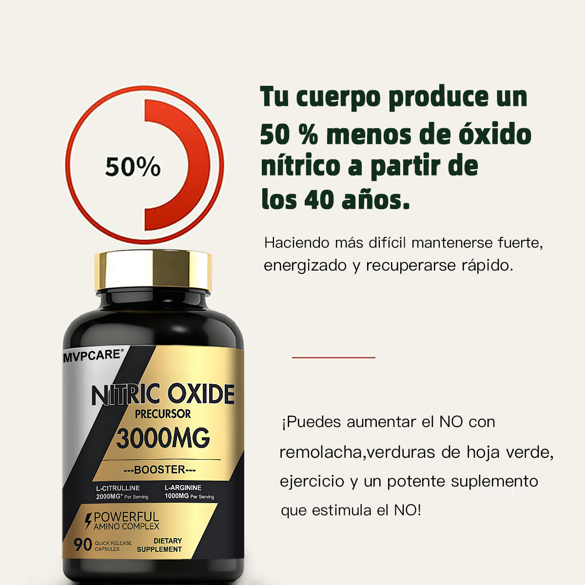 Mvpcare Nitric Oxide Supplement 3000 mg