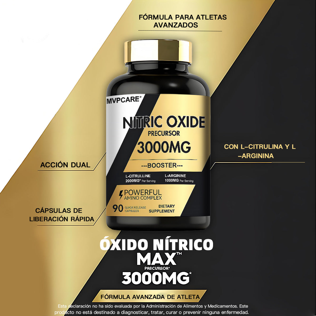 Mvpcare Nitric Oxide Supplement 3000 mg