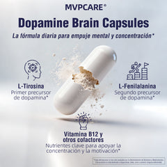 Mvpcare Dopamine Brain Power Cápsulas - suplemento de L-tirosina de 650 mg
