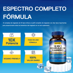 10 en 1 Complejo de magnesio 1250 mg
