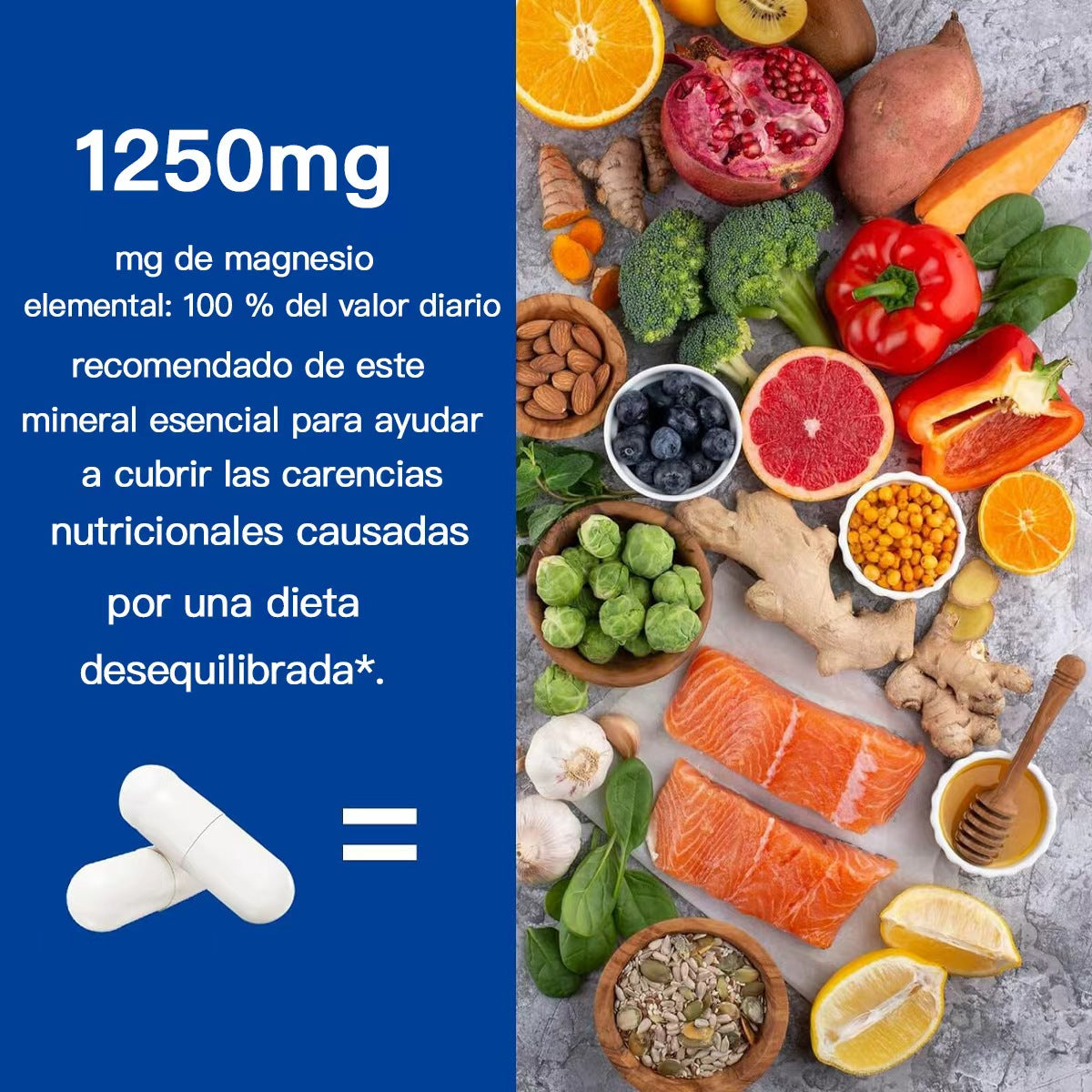10 en 1 Complejo de magnesio 1250 mg