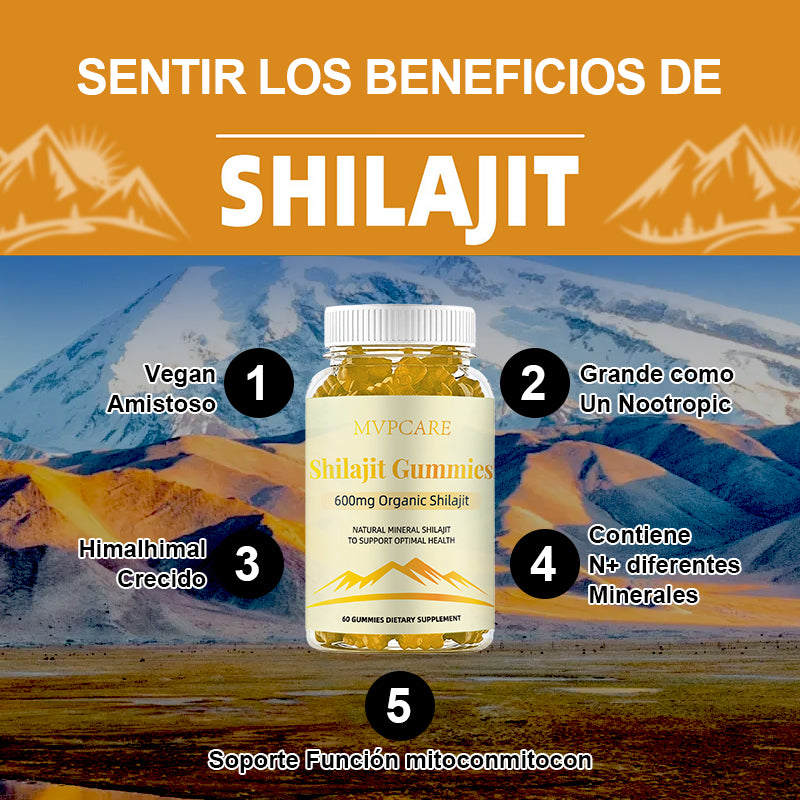 Gomitas Shilajit Cápsulas De Resina Charajiorgánica Pura Del Himalaya Ositos De Goma 60pcs Mvpcare Ssa