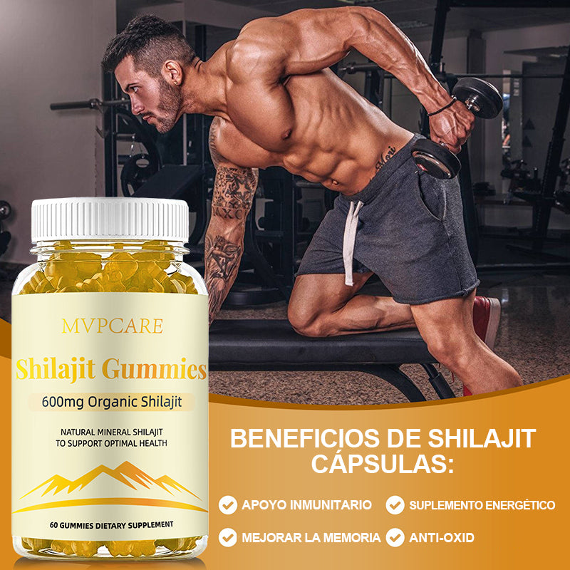 Gomitas Shilajit Cápsulas De Resina Charajiorgánica Pura Del Himalaya Ositos De Goma 60pcs Mvpcare Ssa