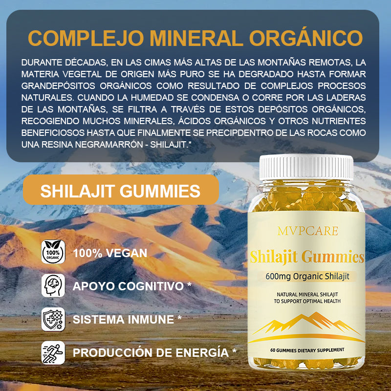 Gomitas Shilajit Cápsulas De Resina Charajiorgánica Pura Del Himalaya Ositos De Goma 60pcs Mvpcare Ssa