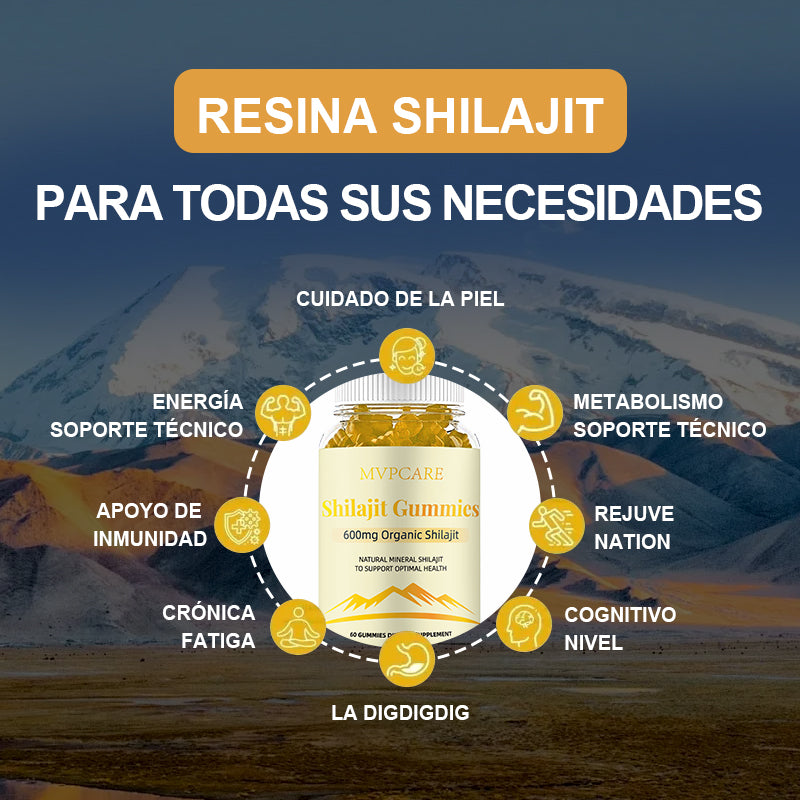 Gomitas Shilajit Cápsulas De Resina Charajiorgánica Pura Del Himalaya Ositos De Goma 60pcs Mvpcare Ssa